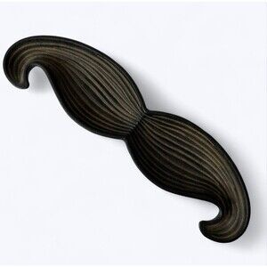 Cast Iron Mustache Trinket Dish 12x3" Whimsical Catchall Coins Keys Jewelry Tray